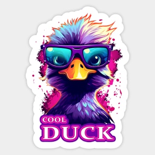 Dapper Quacker an Adorable Cool Duck With Glasses Sticker